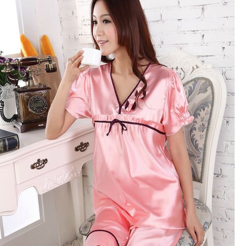 Korean short-sleeved SILK PAJAMA SET8077