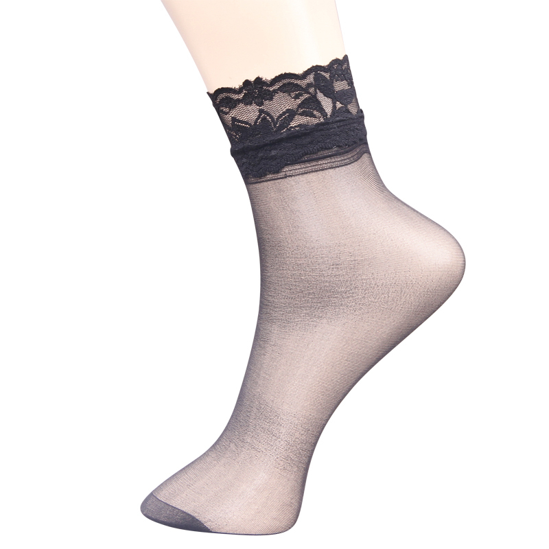 LANGSHA short stockings women's ultra-thin Core-spun Yarn jacquard short socks thin (SK001)