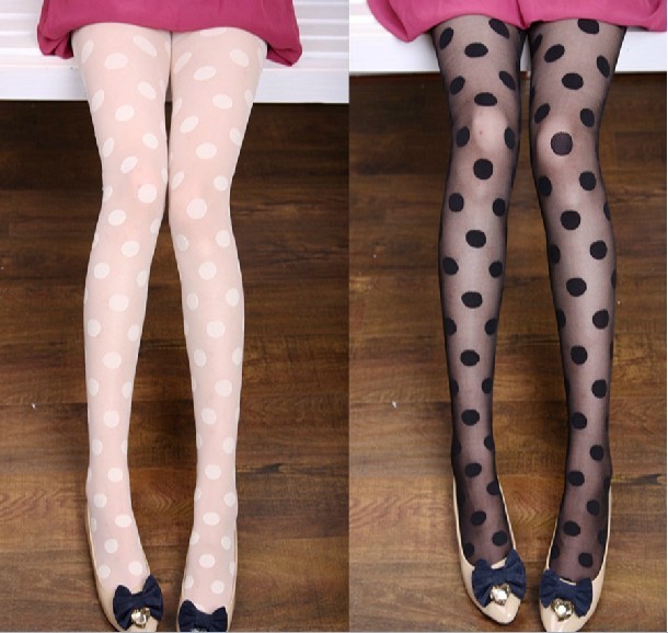 LOVE Polka dot big dot ultra-thin jacquard stockings pantyhose