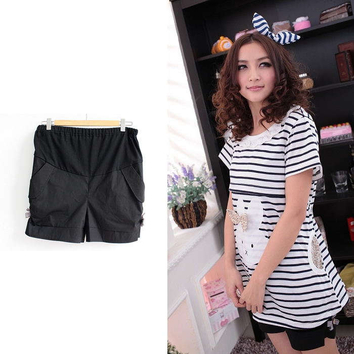 Maternity pants maternity clothing summer trousers bow decoration maternity shorts 1a2080