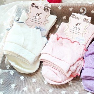 Min Order $10(mixed order) Cute candy color lace frill lady cotton socks  WHOLESALE FREE SHIPPING