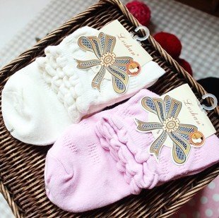 Min Order $10(mixed order)Lovely dark stripes bubble lace cotton socks  WHOLESALE FREE SHIPPING