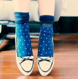 Min Order $10(mixed order) Retail  Cute sexy color dot dot summer thin socks stockings pile of socks