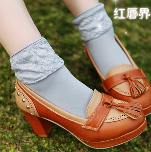 Min Order $10(mixed order) Retail sexy lotus leaf lace  SLIPPERS  ,cotton socks,ladies's socks
