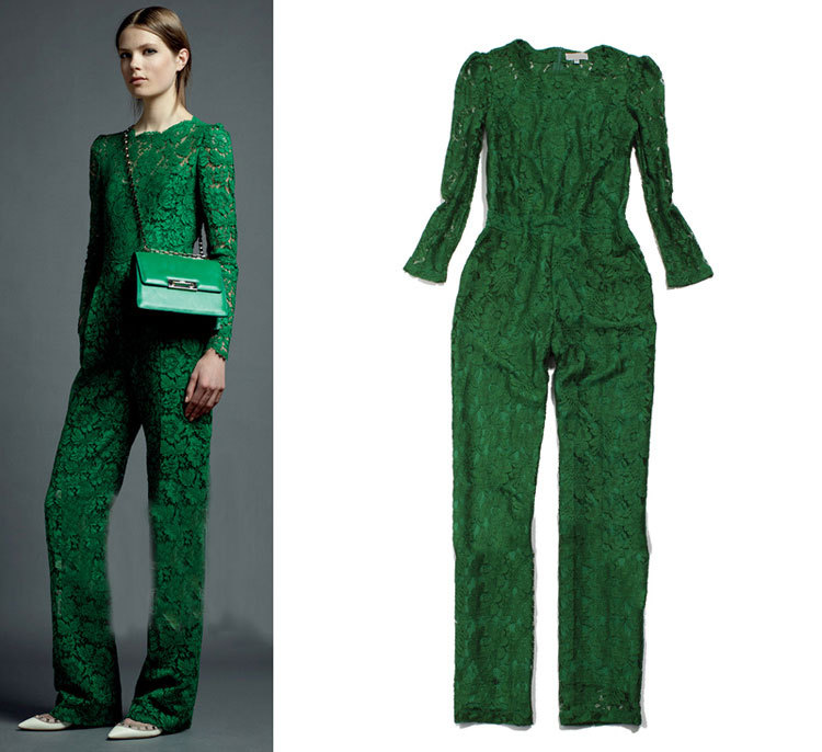 Missexy 2013 Spring Fashion Flower Pattern Long Sleeve All-over Lace Jumpsuit Luxury Fashion Rompers SS12565