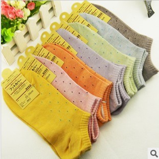 Multi cute candy color cotton ankle socks for women 20 Pairs/Lot free shipping