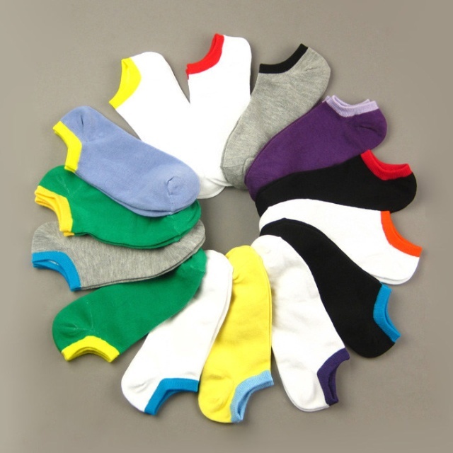 Multicolour candy cotton socks short sports socks for women and men
