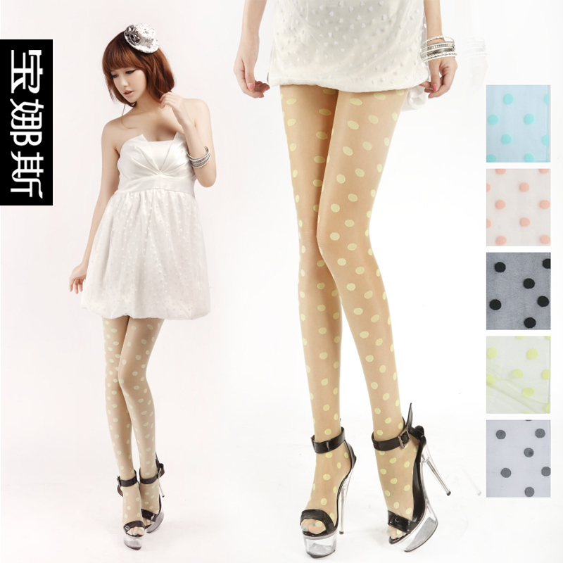 Neon polka dot fashion rompers stockings ultra-thin