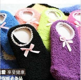 new arrivel! home candy color bow towel sock floor socks air conditioning carpet shoes 12pairs/bag