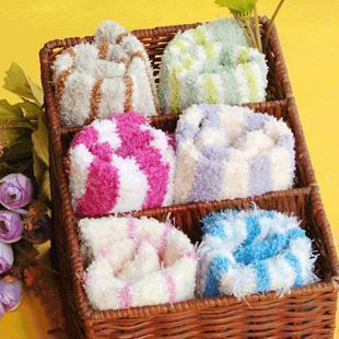 New arrivel winter stripe thickening towel floor socks fashion colorful socks
