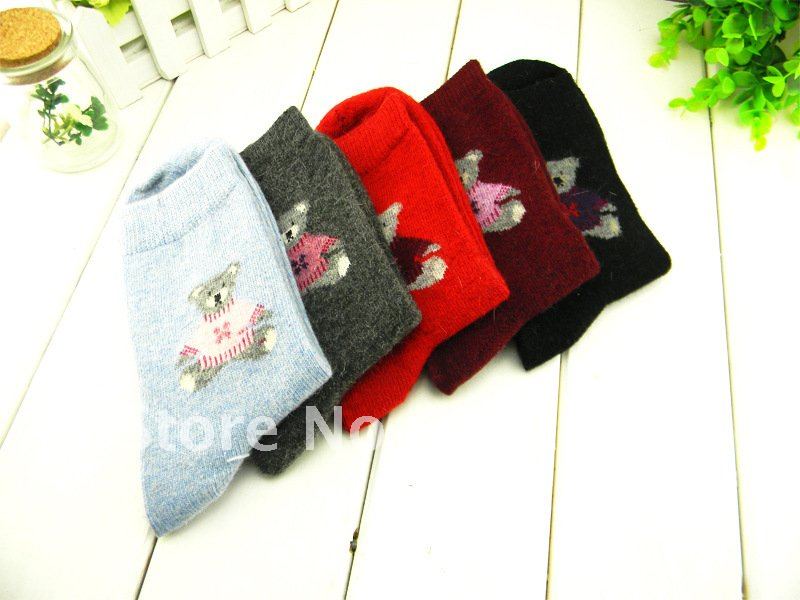 Promotion Women thicken winter socks/cute bear socks 5 colors availalbe Freeshipping