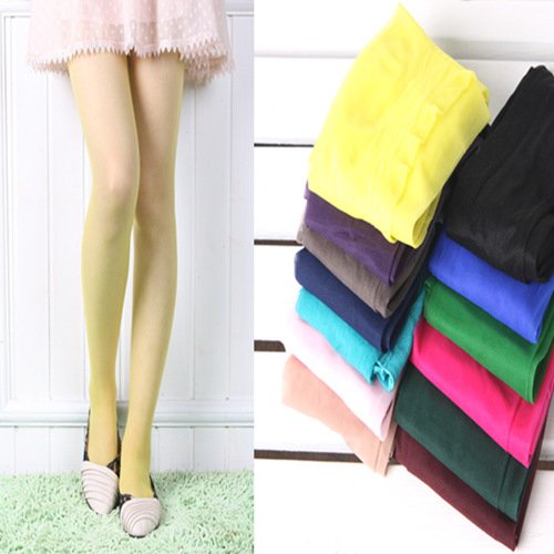 Rabbit ultra-thin Core-spun Yarn pantyhose female candy color sexy stockings 14
