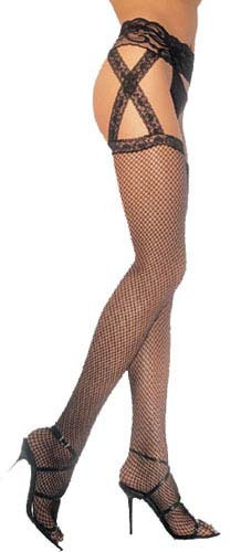 Sexy black mesh lace spaghetti strap one piece pantyhose sexy stockings
