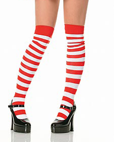 Sexy stripe stockings 9036 red stripe lingerie