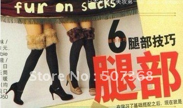 SOCKS  fashion women's long cotton fur socks Faux Fur long flanging fur tube socks /stockings  free shipping