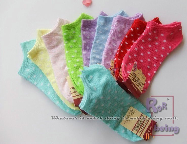 socks for woman, 20pcs/lot, many colors send at ramdon, spot/stripe/heart,wholesale, best price