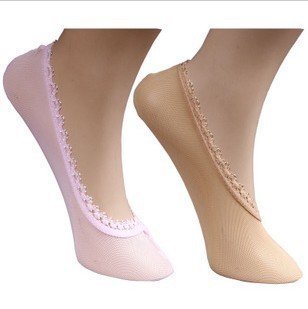 Stockings women's ultra-thin mesh, Lace decoration women socks ,Invisible sock slippers summer thin
