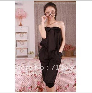 Sweet and lovelyersion jumpsuits Fifth of the Bra wrapped chest piece coveralls pants  clothing women strapless bow version
