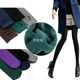 Thick stockings autumn and winter ladies' velvet inside brushed pantyhose legging thermal socks pull maoku boot cut jeans female
