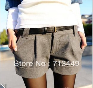 Two Colors 2012 Autumn Winter Women's Turn-Up Straight Boot Cut Plus Large Casual Shorts S-XXL