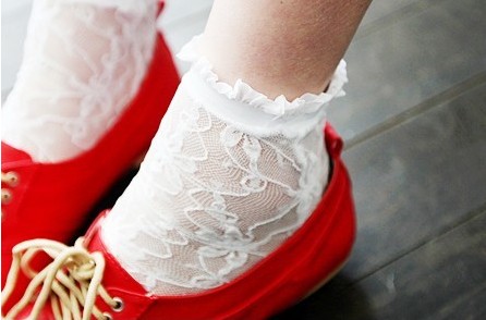 Ultra-thin white lace sock stockings princess socks sandals single shoes product