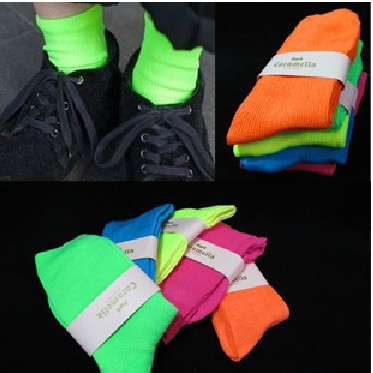 Vintage Must-have Fashion Neon Socks Women's Cool Socks Male's Socks Wholesale Free Shipping VC12002