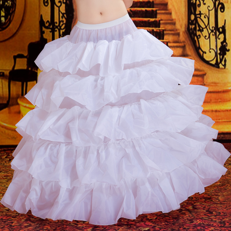 Wedding dress 4 wire ruffle panniers ultralarge skirt ruffle panniers