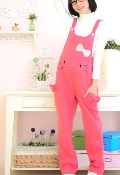 Wholesale 2012 fashion strap Bib overalls cute KT cat pattern pregnant women overalls pregnant women strap bib