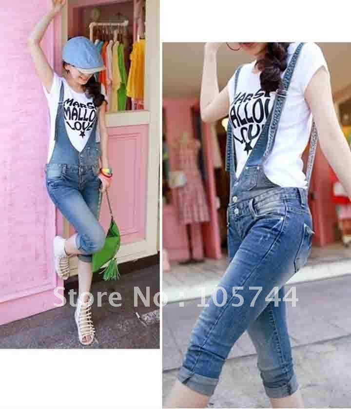 Wholesale New lady jeans jumpsuit,women's overalls,Cropped Trousers,fashion lady jeans with suspender design size:S M L BBF8851