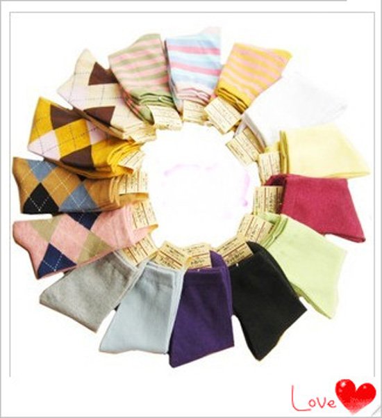 Wholesale Women's Multi-Color Socks 36 Pairs/Lot Free Shipping(Drop Shipping Support)