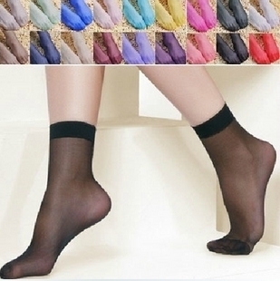 Wholesale Women Sexy Ultra-thin Color Silk Socks Summer Thin Core Spun Silk Sock