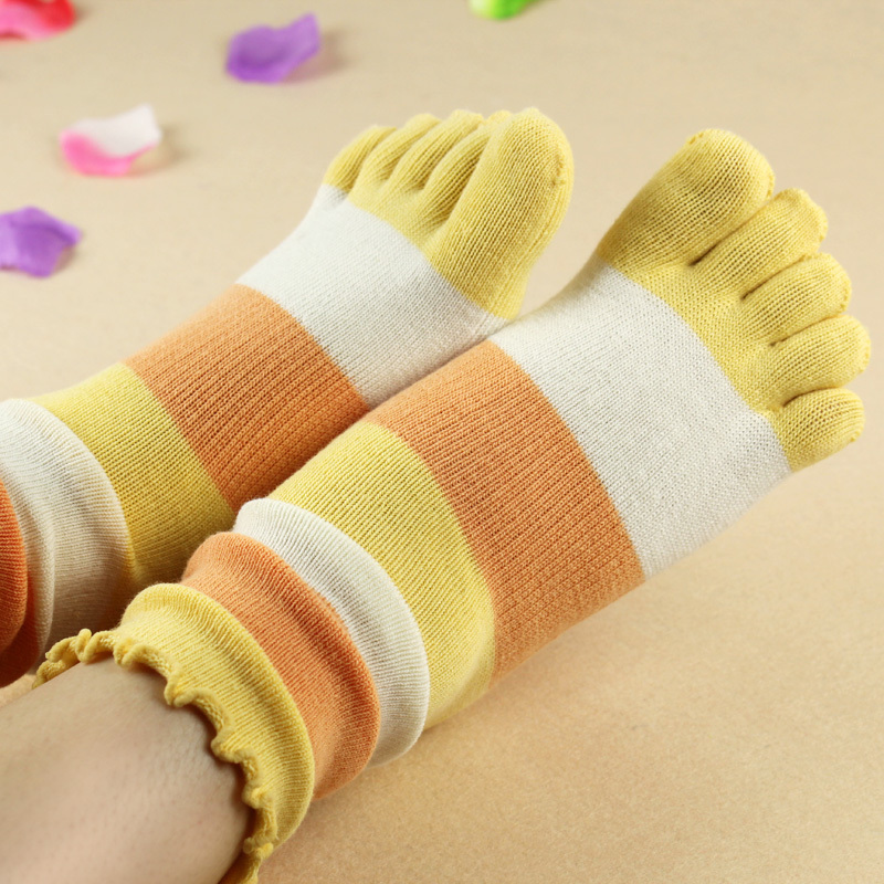 Women 100% cotton five-toe socks  WZZL