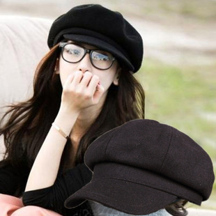 Woolen beret painter cap octagonal cap hats all match cap autumn and winter hat general free shipping