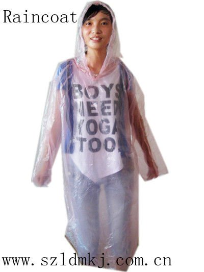 0.03mm LDPE promotion poncho/Disposable Raincoat
