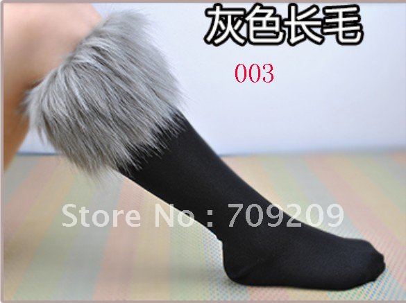 003 Woman's Sexy Fur socks stockings classic long-haired fur flanging snow fall bottoming plush socks free shipping