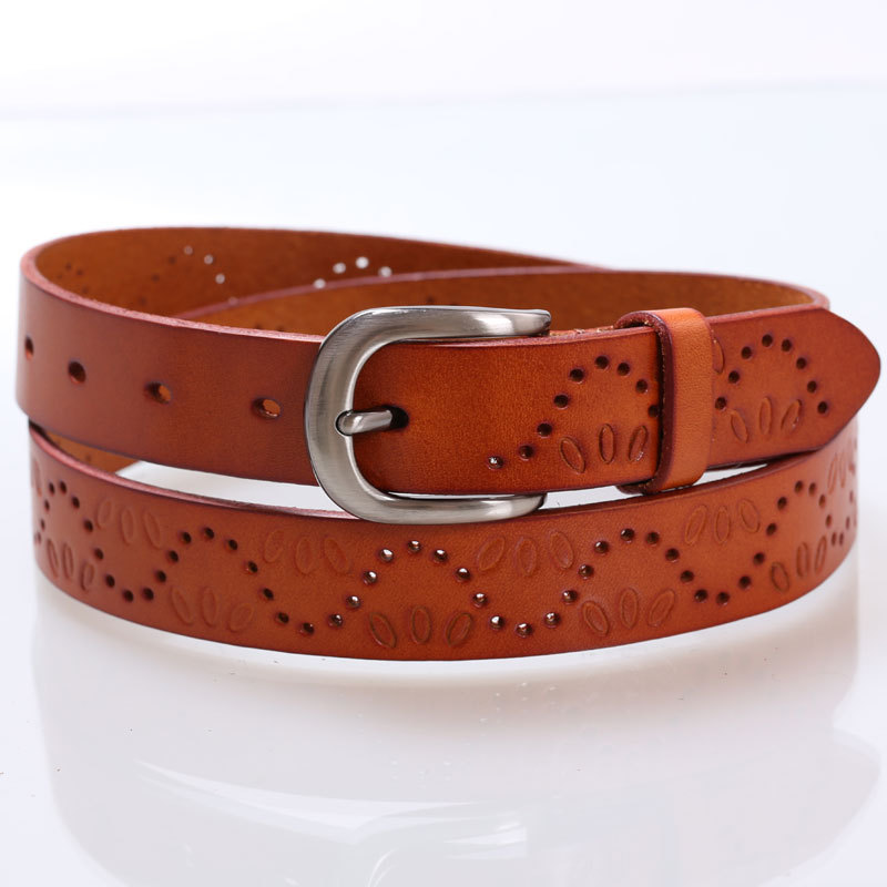004 2.8 genuine leather first layer of cowhide exquisite print cutout women's belt strap belt a