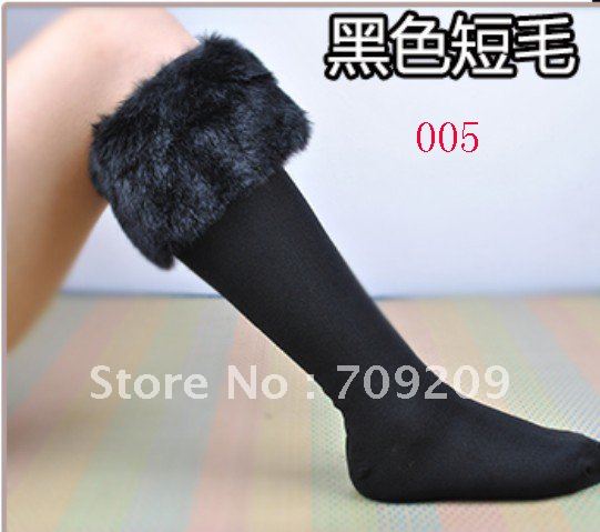 005 black Sexy Fur socks ankle sock warm fashion