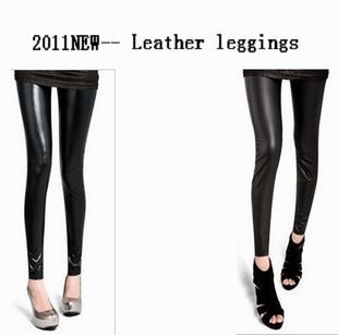 0315 2012 slim matte thickening 9 plus velvet pants faux leather plus size female ultra elastic legging