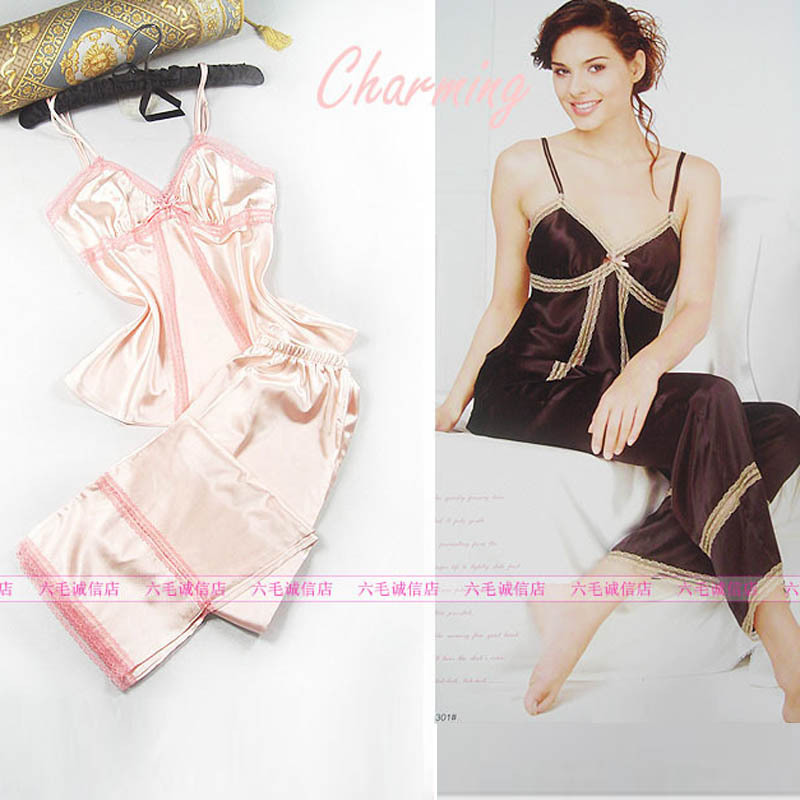 0394 charming silk sleepwear lounge twinset spaghetti strap trousers incarcerators