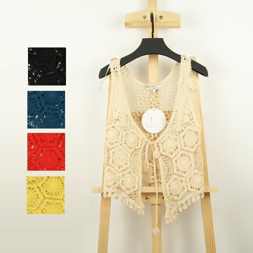 0449 2013 spring women's computer jacquard cutout sweater cardigan small vest