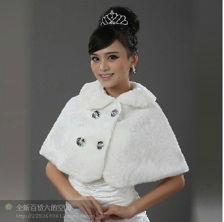 05 New Ivory Wedding Faux Fur Shrug Wraps Bridal Special Occasion Shawls