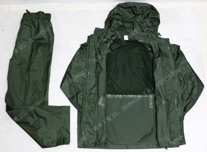 07 split raincoat olive green raincoat male Burberry rain pants set