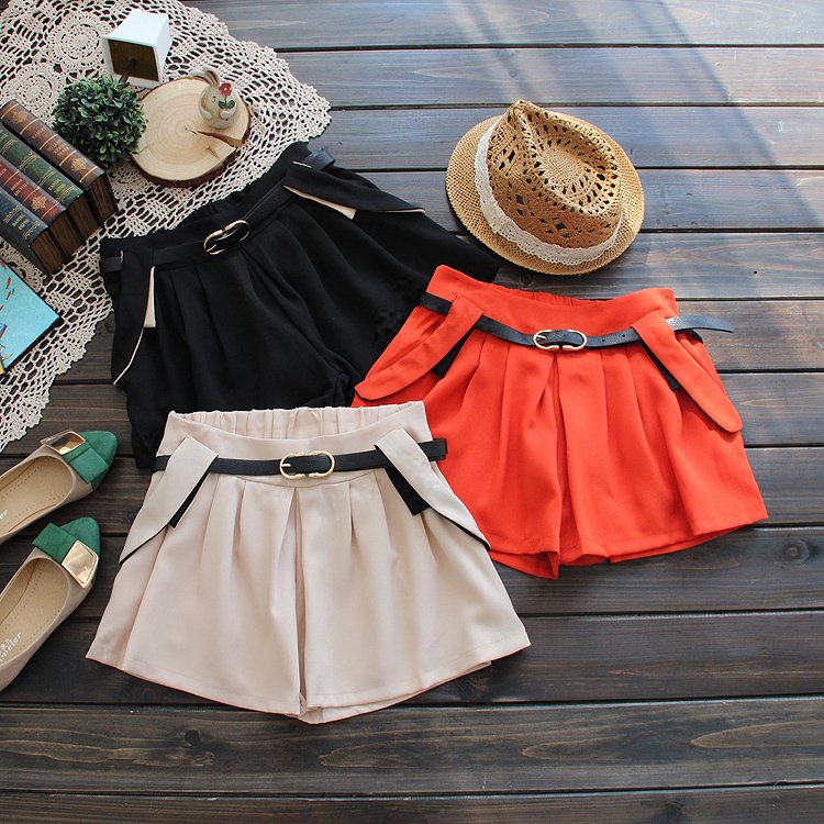 0704 summer 2012 gentlewomen high waist all-match women's shorts skirt trousers belt