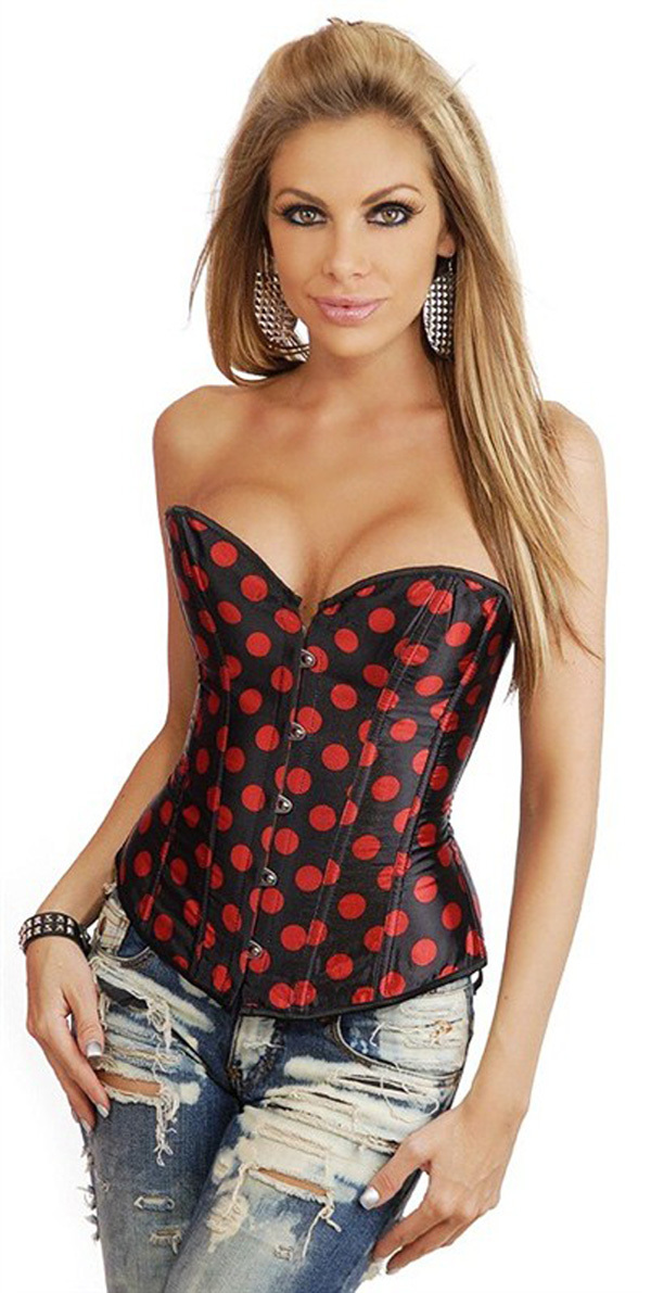 071 red Dropshipping  Women intimates sexy lingerie satin corset