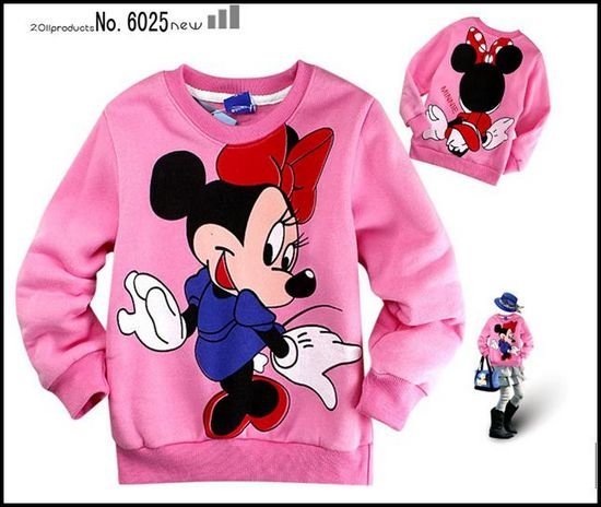 0804019-BT Girl Sweater Cute Minny Mouse Long Sleeve Sports T-Shirt 2-11 years Fashion Kids Clothes Free Shipping