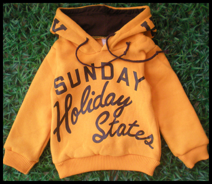 09-114  sunday thick sweater for children fashion boys and girls kids hoody children cotton sweatshirt