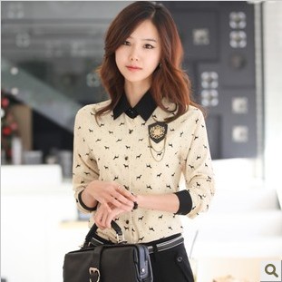 090 2013 women's velvet long-sleeve shirt