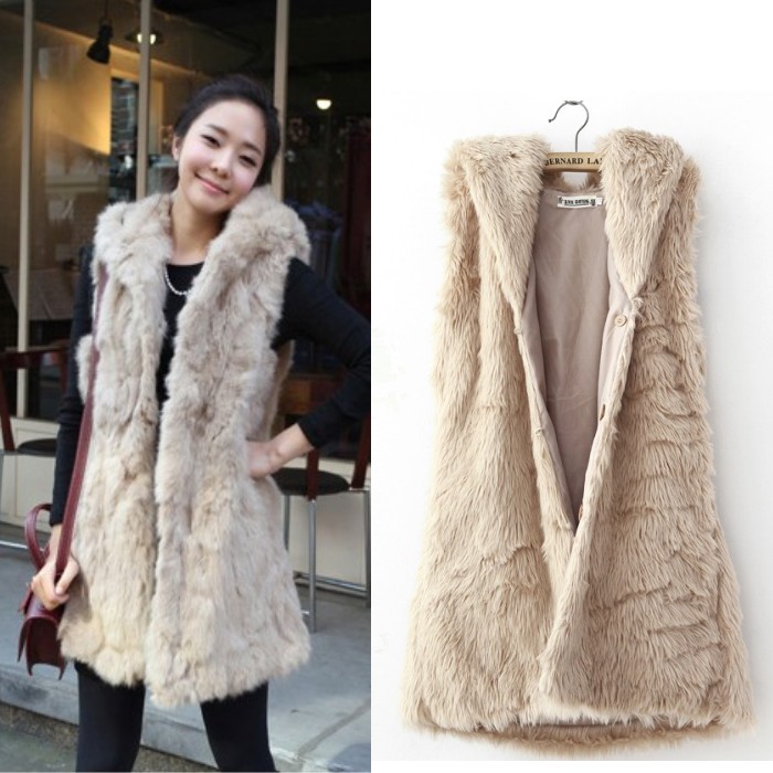 0907 2012 women's sweet plush artificial rabbit fur faux vest outerwear female