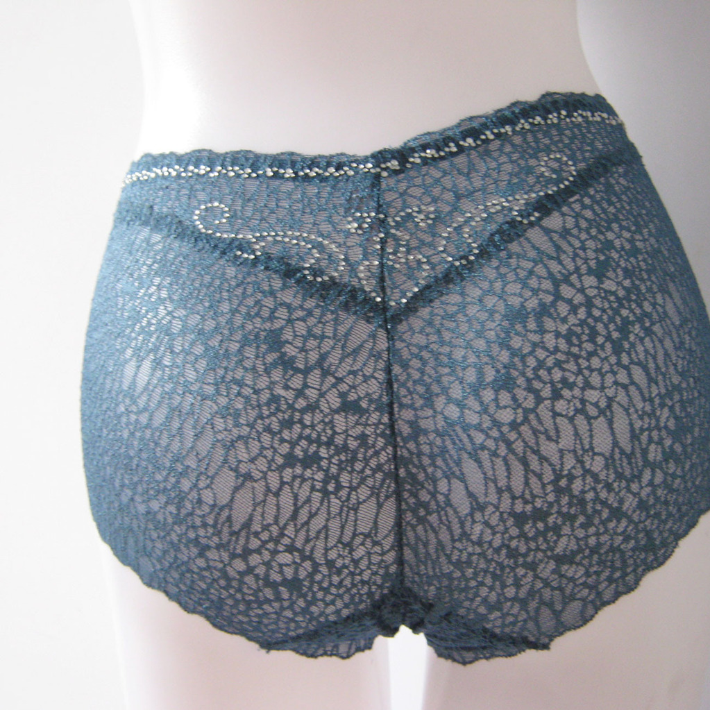 0921 rhinestone lace sexy triangle underwear panty butt-lifting smoothens