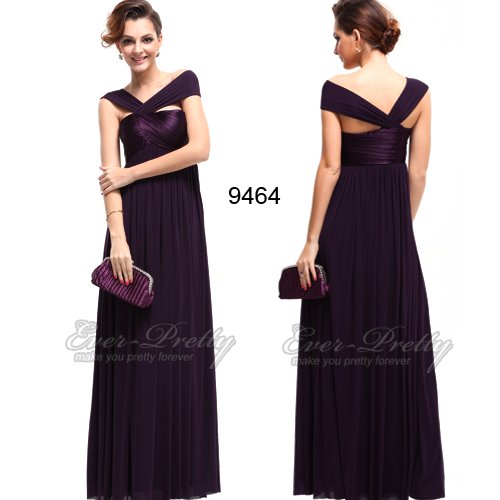09464PP Free Shipping 2011 Fashion Purple Graceful Lady Long Evening Dress